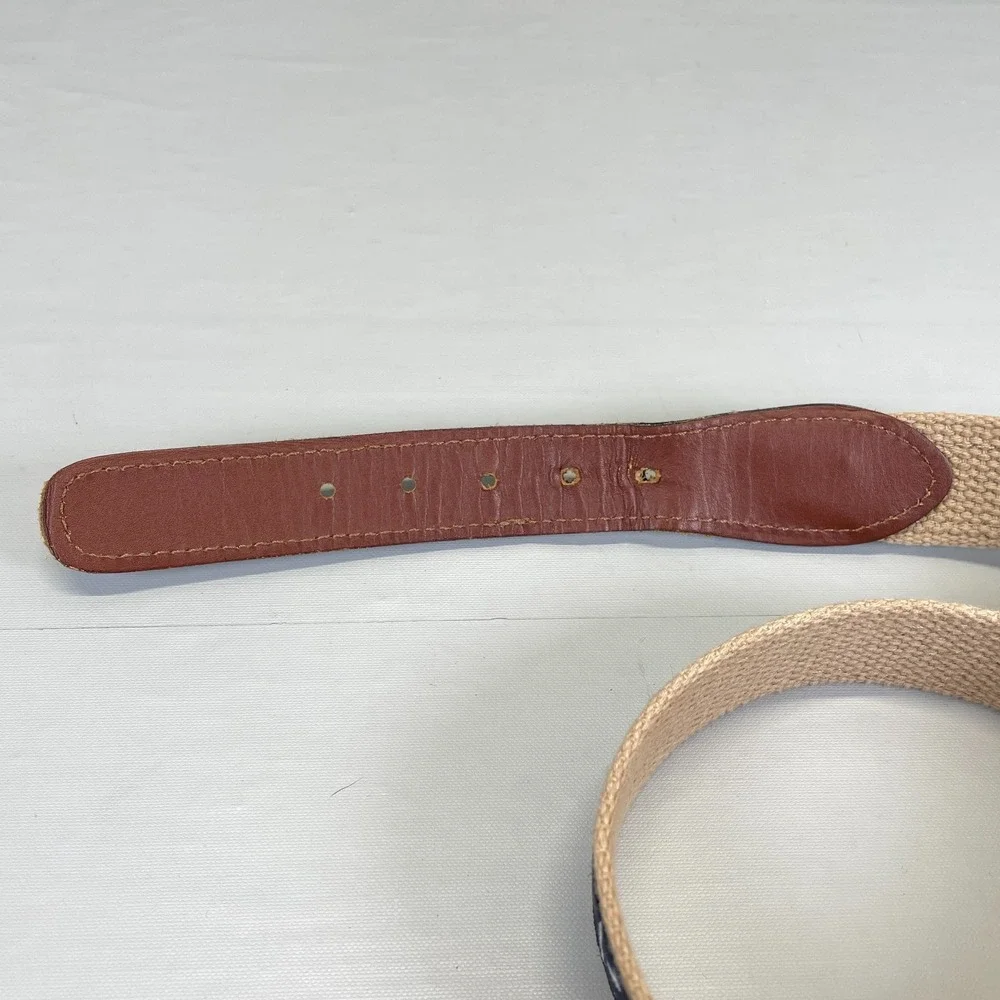 ZEP-PRO Belt Mens 40 Navy Fabric Leather South Carolina Palmetto Brass - USA